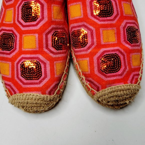 Tory Burch Cecily Sequin Pattern Slip On Flat Espadrilles 7M - Picture 13 of 14